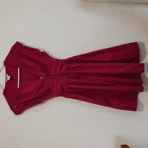 Bar lll | Magenta V-neck Short Sleeve Skater Dress | Women's XS